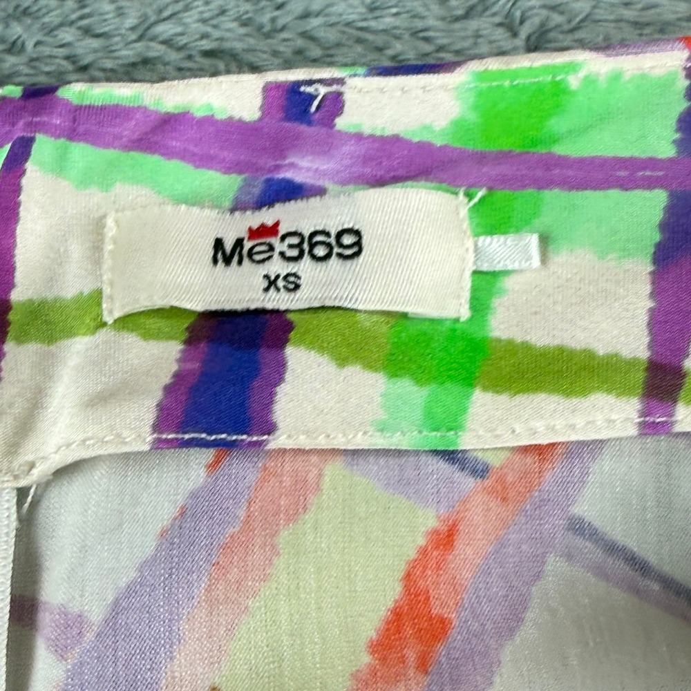 Me369 Luna Artisan Tie Front Skirt Green Floral Plaid Midi Size XS Viscose - Picture 4 of 11